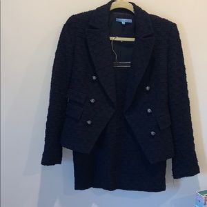 Navy Antonio Melani Tweed Suit Set